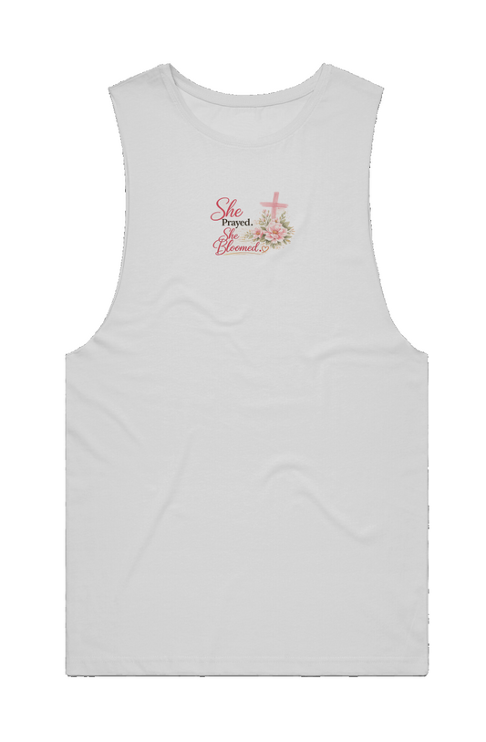 She Prayed. She Bloomed. Women's Athletic Tank